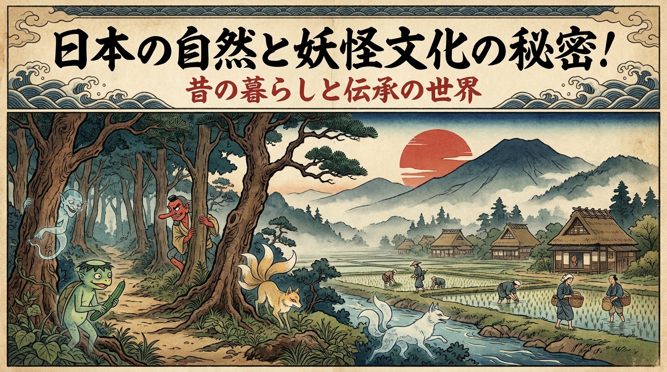 日本の自然と妖怪文化の秘密!昔の暮らしと伝承の世界
