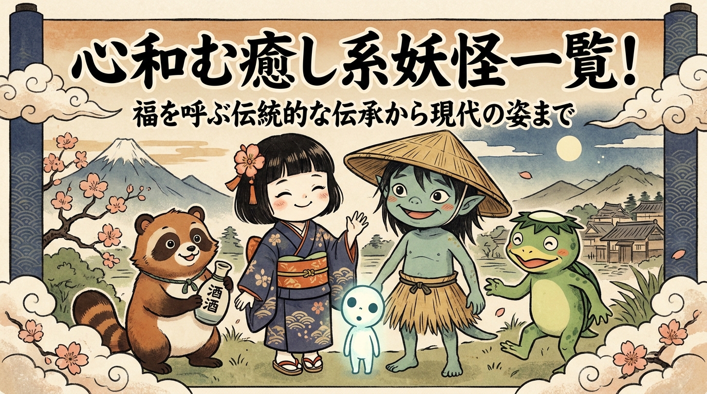 心和む癒し系妖怪一覧!福を呼ぶ伝統的な伝承から現代の姿まで