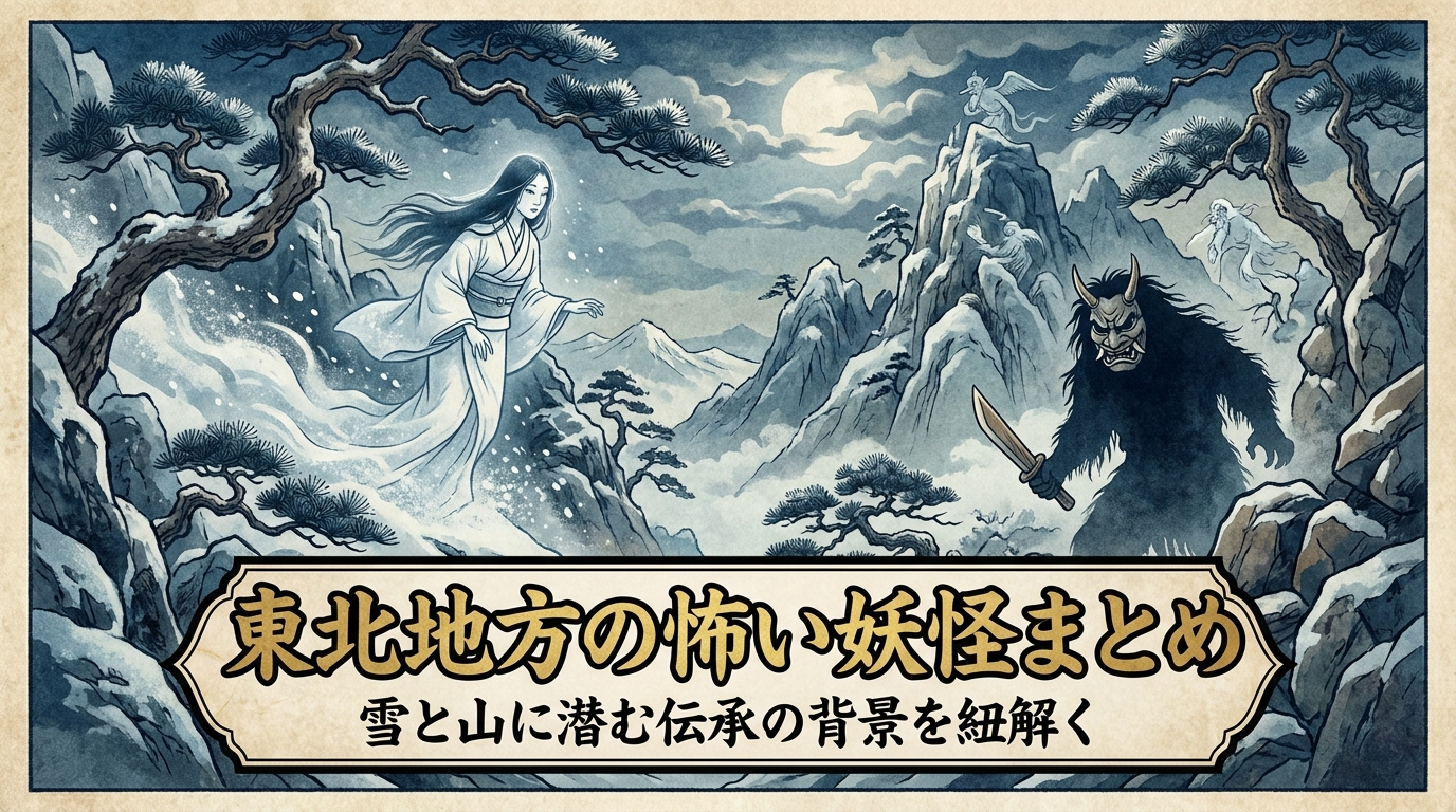 東北地方の怖い妖怪まとめ｜雪と山に潜む伝承の背景を紐解く
