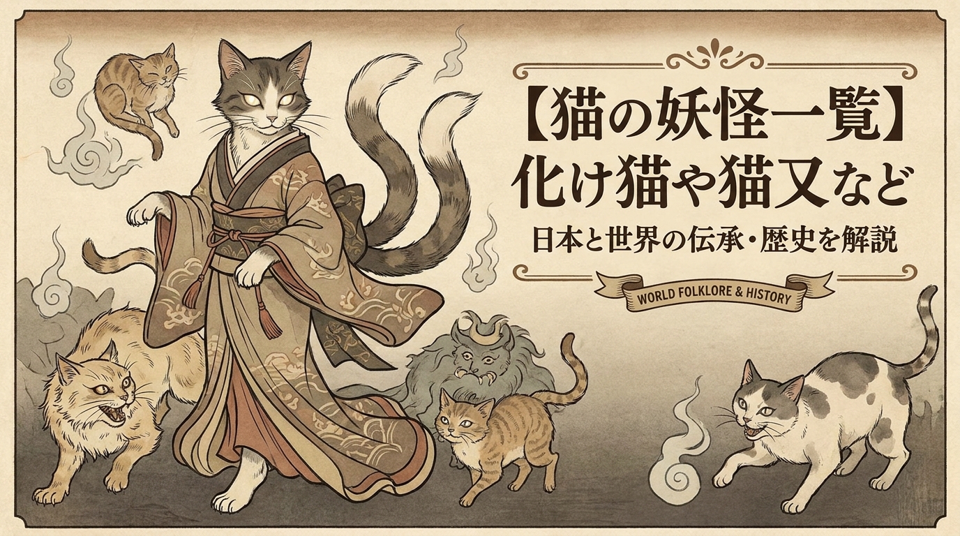 【猫の妖怪一覧】化け猫や猫又など日本と世界の伝承・歴史を解説