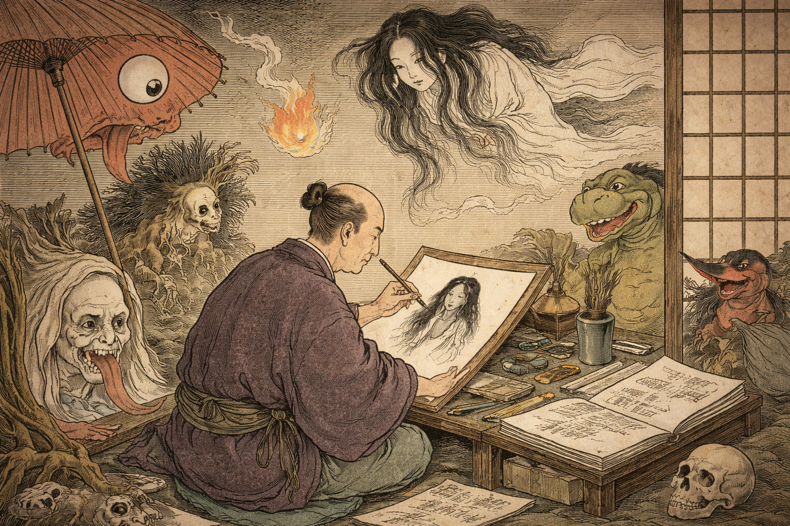 鳥山石燕とは何者？妖怪たちを描いた天才絵師の正体